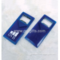 Blue Plastic Key Ring With Bottle Opener 